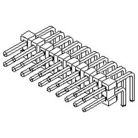 Molex Board Connector, 12 Contact(S), 2 Row(S), Male, Right Angle, 0.1 Inch Pitch, Solder Terminal,  717640012